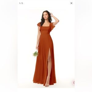 Azazie terracotta bridesmaid dress